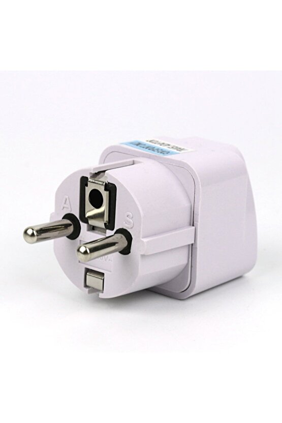 Fetih Ingiliz Amerikan Tipi Priz Dönüştürücü 3 Adet Beyaz Kare