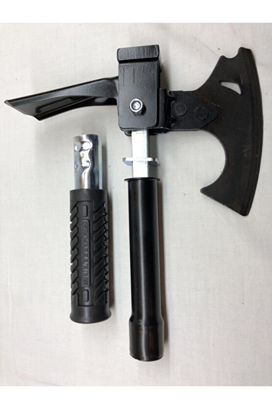 Portatif Çok Fonksiyonlu Bahçe Kamp Araç Seti Balta Çekiç Keser + Mavi Kamuflaj Çantası