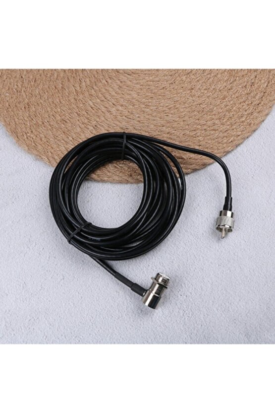 Rg-58 Uhf Vhf Hf Amatör Telsiz Araç Anteni Montaj Kablosu Kablo Uhf Pipo Konnektör 3 mt