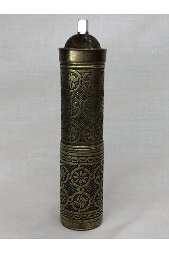 Eskitme Osmanlı Sitili Antik Pirinç Renkli Büyük Boy Değirmen Kahve Çekirdeği Kaya Tuzu Öğütücüsü