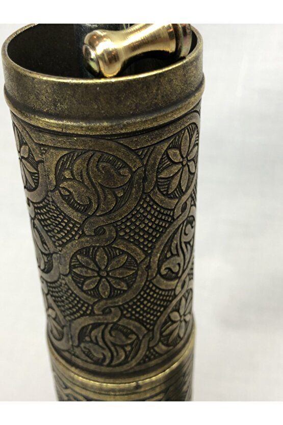 Eskitme Osmanlı Sitili Antik Pirinç Renkli Büyük Boy Değirmen Kahve Çekirdeği Kaya Tuzu Öğütücüsü