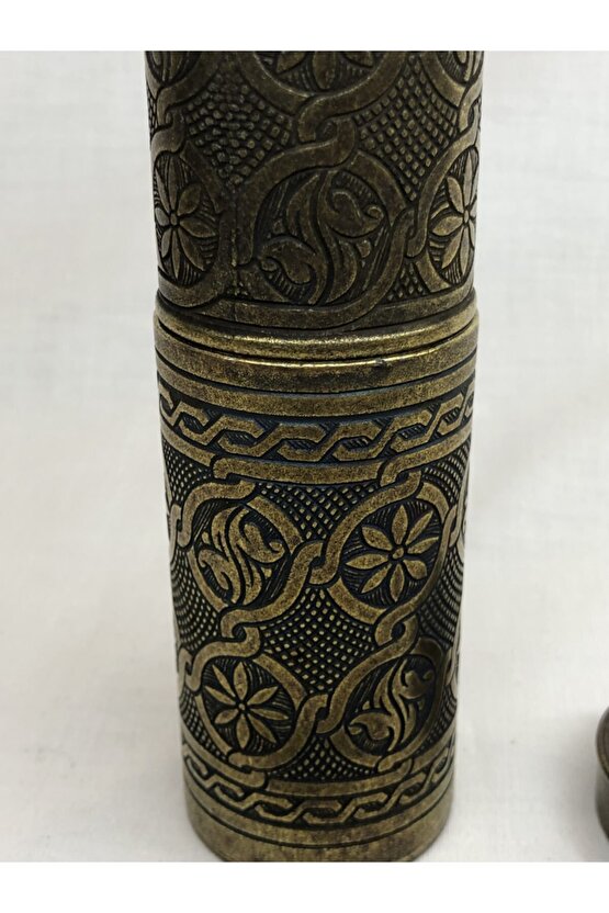 Eskitme Osmanlı Sitili Antik Pirinç Renkli Büyük Boy Değirmen Kahve Çekirdeği Kaya Tuzu Öğütücüsü