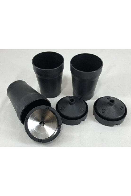 3 Adet Siyah Koku Yapmayan Özel Tasarım Metal Ağızlı Kül Tablası