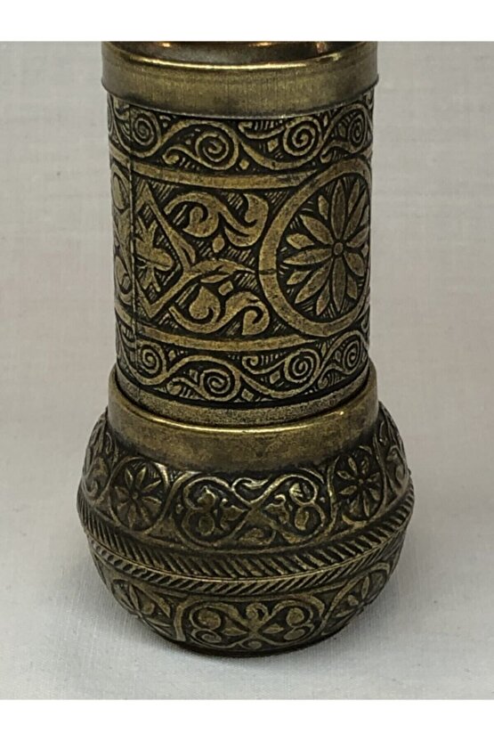 Antik Pirinç Osmanlı Tarzı Zamak Karabiber Tuz Pirinç Değirmeni Dekoratif Minik Öğütücü