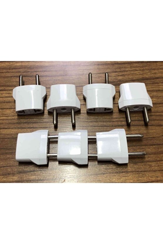 7 Adet Amerikan Uçlu Prizlerini Türk Uçlu Pirize Çevirici Dönüştürücü Beyaz Adaptör