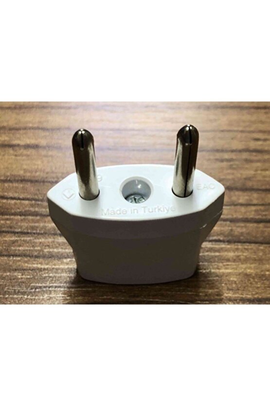 6 Adet Amerikan Uçlu Prizlerini Türk Uçlu Pirize Çevirici Dönüştürücü Beyaz Adaptör