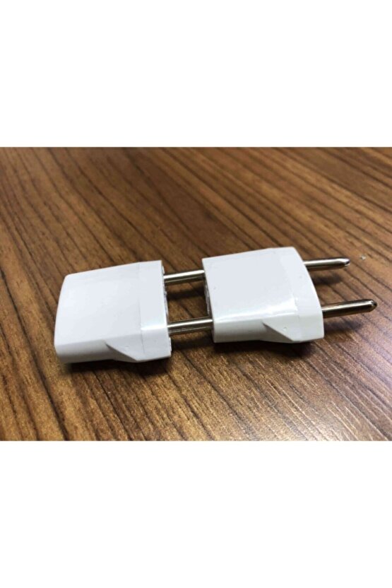 2 Adet Amerikan Uçlu Prizlerini Türk Uçlu Pirize Çevirici Dönüştürücü Beyaz Adaptör