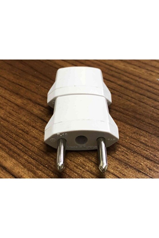 2 Adet Amerikan Uçlu Prizlerini Türk Uçlu Pirize Çevirici Dönüştürücü Beyaz Adaptör