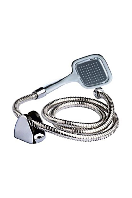 Kare Duş Seti Duş Başlığı Spiral Hortum