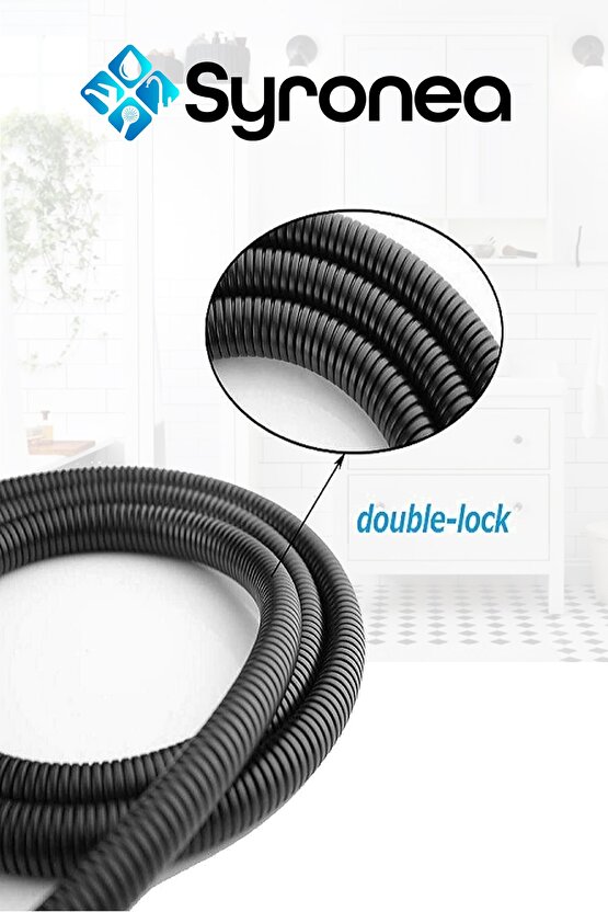 Siyah Banyo Duş Hortumu 1,5 Metre Kopmaz Patlamaz Hortum Duş Seti Plastik Uzun