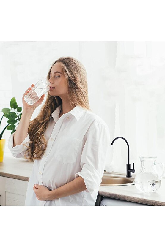 Lüks Su Arıtma Musluğu Mat Siyah Paslanmaz