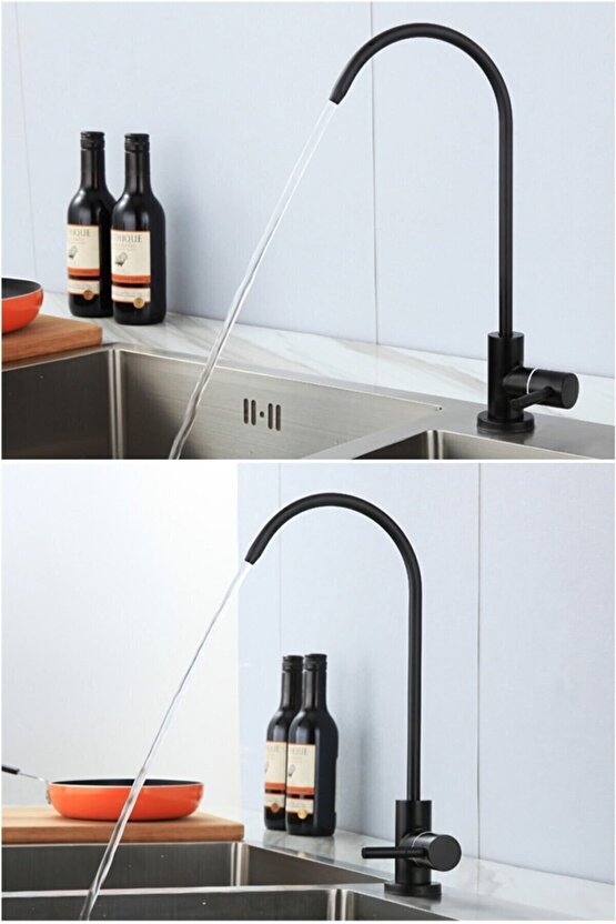 Siyah Çubuk Kol Mutfak Arıtma Musluğu
