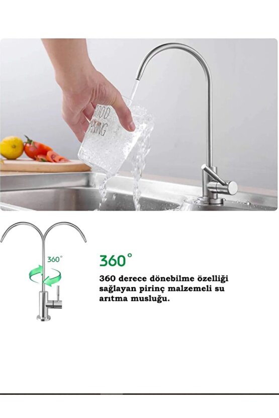 Su Arıtma Musluğu Sus 304 Paslanmaz Çelik Lüks Musluk Aç kapa