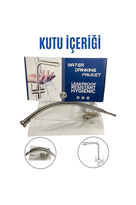 3 Yollu Musluk Su Arıtma Musluğu Üç Yollu Çoklu Musluk