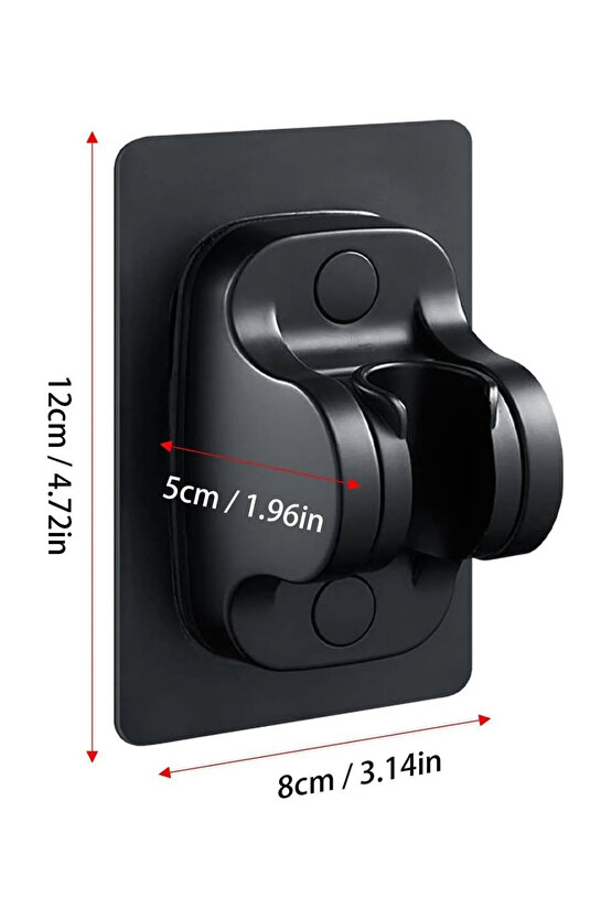 Duş Başlığı Tutucu Ayarlanabilir 120 Derece Oynar Güçlü Yapışkanlı Suya Dayanıklı El Duşu Tutucu Siy