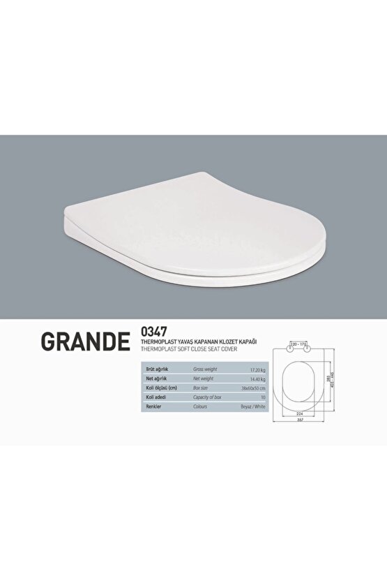 Slim Smart Thermoplast Yavaş Kapanan Klozet Kapağı 0302