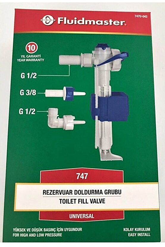 Vitra, Kale, Serel, Creavit, Bocchi ile Uyumlu Gömme Rezervuar Seti Doldurma Grubu (38,12,12)