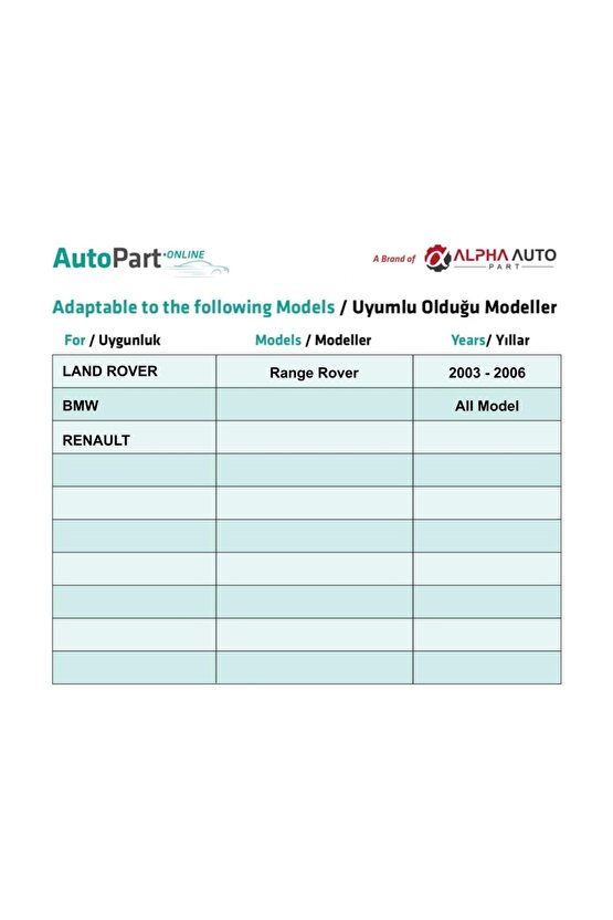 BMW ve Range Rover Renault için Kapı Döşeme Klips (CONTALI) - 1 Adet