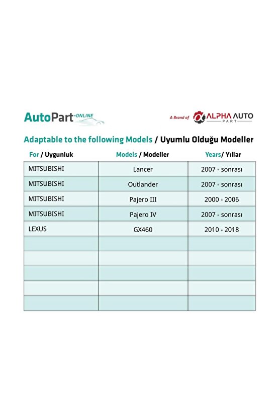 Lexus GX460 Mitsubishi Lancer Outlander Pajero III IV için Çamurluk Tampon Klips - 10 Adet