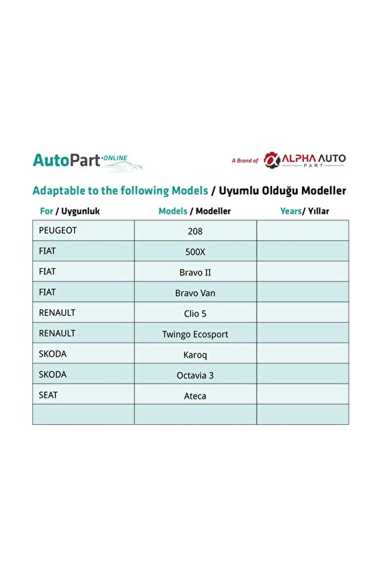 Renault Peugeot Citroen Skoda Fiat Seat için Torx (Tork) Vida Klips - 1 Adet