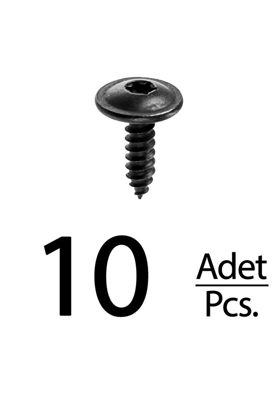 Volkswagen Golf Passat Beetle Cabrio Torx (Tork) için Davlumbaz Vida - 10 Adet