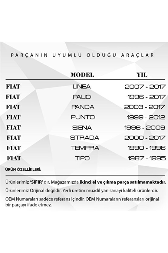 Fiat 500, Ducato, Linea, Punto, Tipo Için 3lü Su Fıskiye Valfi