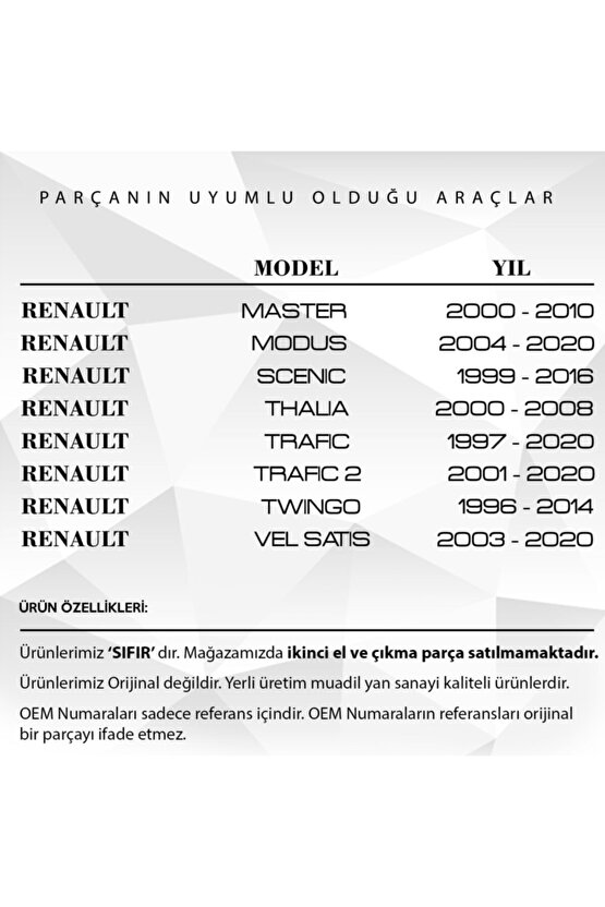 Renault Scenic Clio Megane, Vel Satis Için Uyumlu  Motor Yağ Kapağı