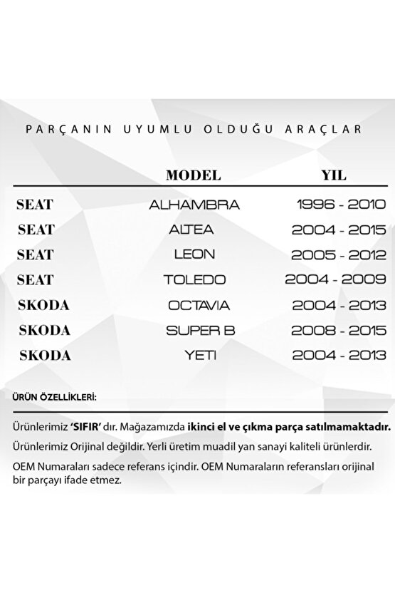 Seat Leon, Skoda Octavia, Super B Için Su Borusu T Dağıtıcı