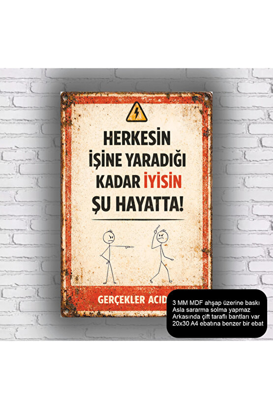 kendini kullandırma atarlı komik esprili motivasyon sözler duvar yazıları retro ahşap poster