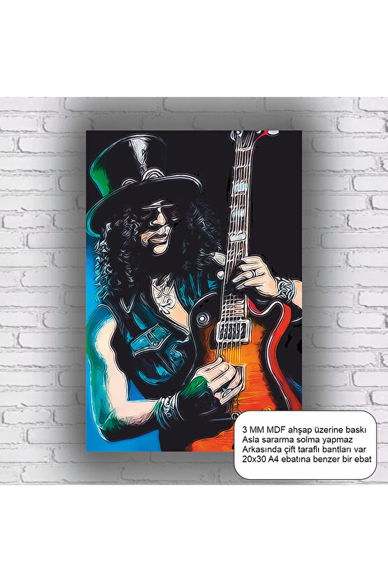 rock metal müzik elektro gitar ev dekorasyon mdf tablo retro ahşap poster