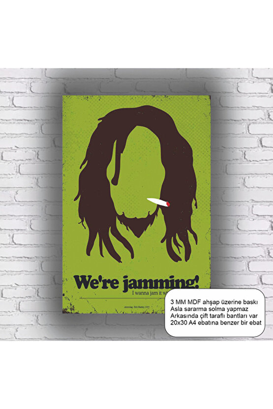 bob marley minimalist mdf müzik ahşap poster