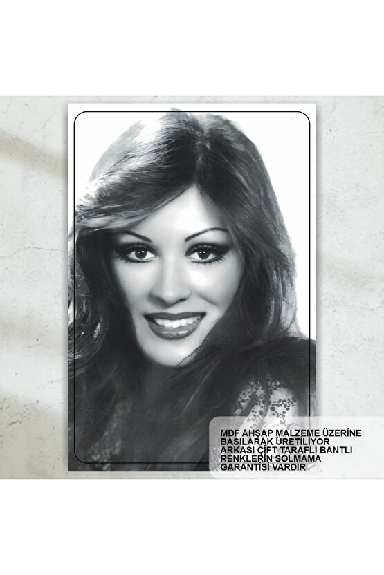 gülşen bubikoğlu yeşilçam türk sineması siyah beyaz tablo retro ahşap poster