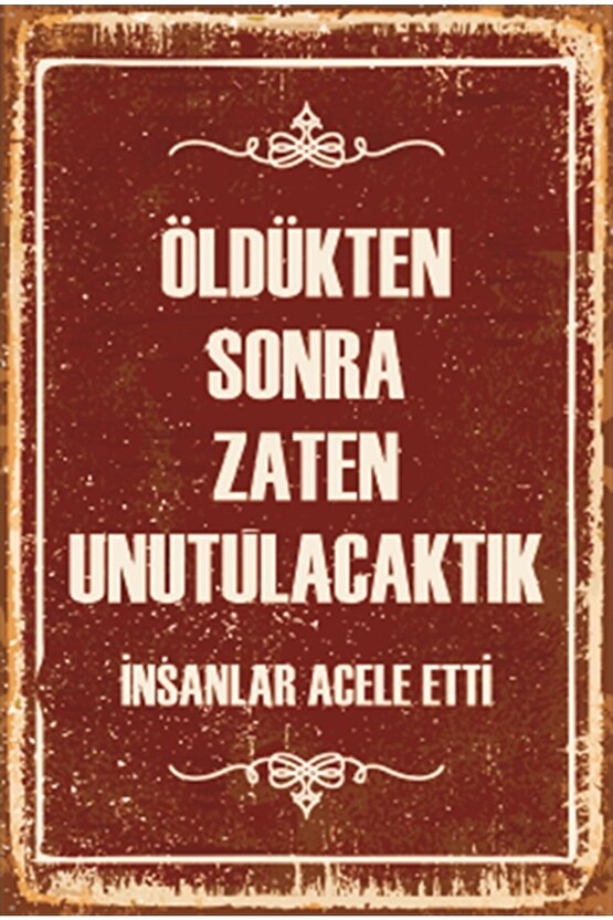 Komik Duvar Yazıları Retro Ahşap Poster