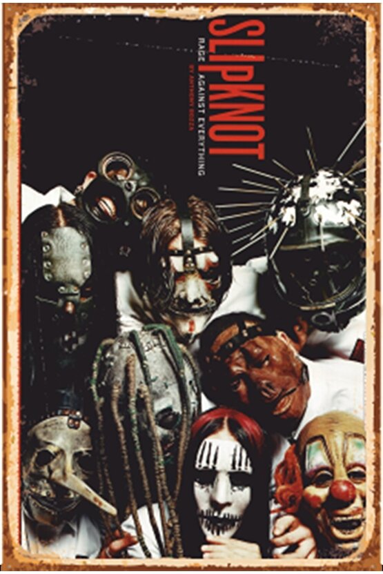 Slipknot Afiş Rock Müzik Retro Ahşap Poster