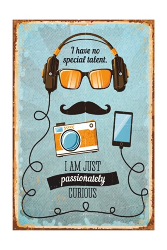 Hippi Müzik Retro Vintage Ahşap Poster