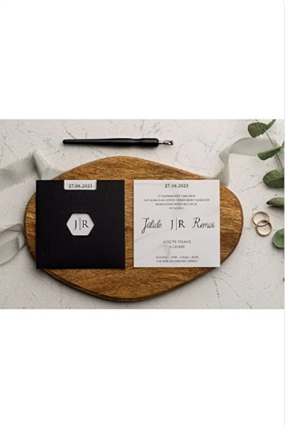 Düğün Davetiye Ekonom Erdem 9156 (50 ADET) (BASKISIZDIR)