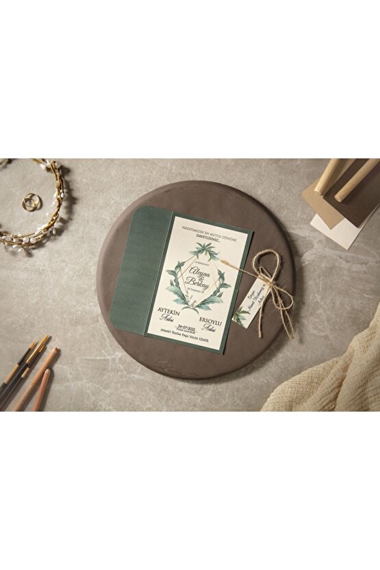 Fenomen Düğün Nikah Nişan Davetiyesi 7002 - 50 Adet Davetiyelerimiz Baskısız Satılmaktadır