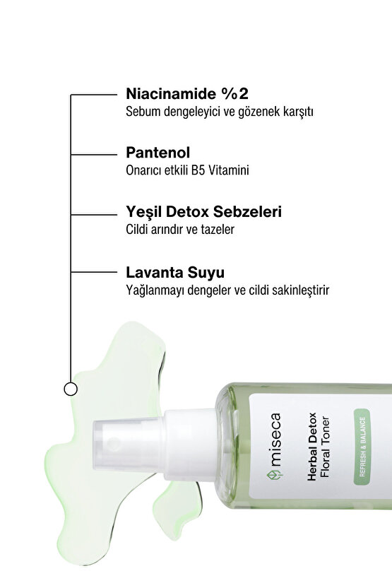 Herbal Detox Nemlendirici Ve Dengeleyici Tonik 100 ml | Niacinamide Panthenol