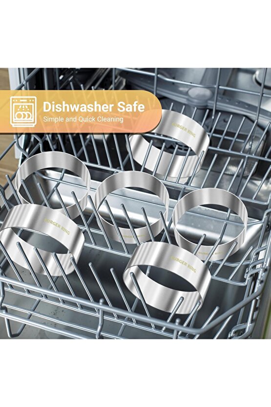 Narkalıp Yuvarlak Hamburger,Omlet Pasta Pişirme Kalıbı Çap 10cm Derinlik 3,5cm 6 Adet