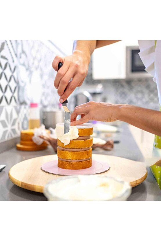 Narkalıp Eğik Pasta Sıvama Spatulası Boy 20cm Küt Uçlu