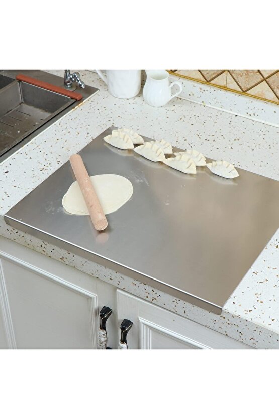 Narkalıp Paslanmaz Çelik Tezgah Koruyucu Doğrama Tahtası  Mutfak Kesme Tahtaları 30x40cm