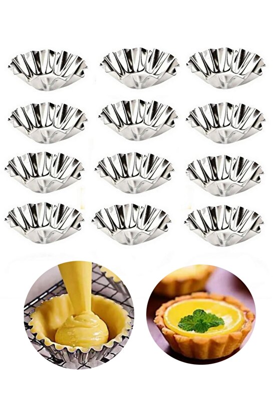 Narkalıp 12 Adet Tartolet Kalıbı Kek Kurabiye Tart Kalıbı