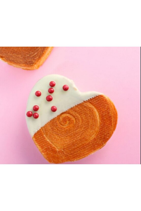 Narkalıp Paslanmaz Çelik Kalp Krovosan Roll Kalıbı Boy 10cm Derinlik 3,5cm