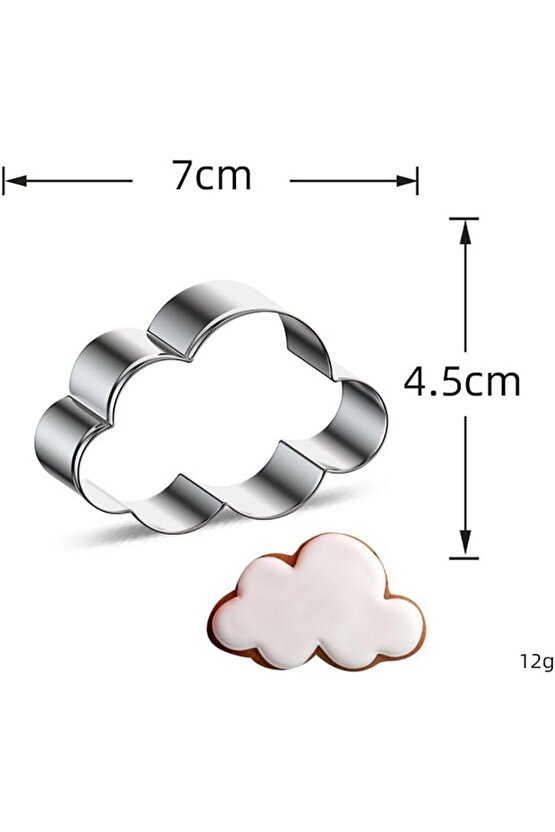 Narkalıp Ay Yıldız Bulut Kurabiye Kalıbı 3 Lü Set
