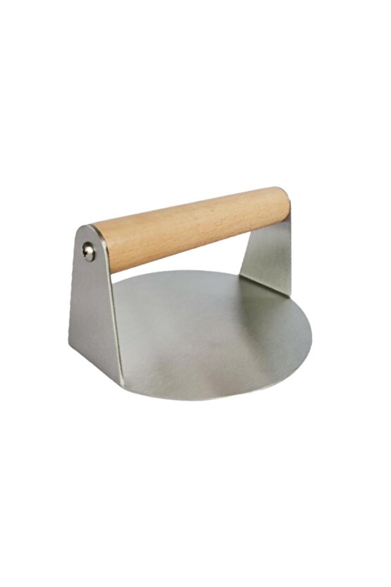 Narkalıp Yuvarlak Ağşap Saplı Hamburger Et Pres Aparatı En 14cm