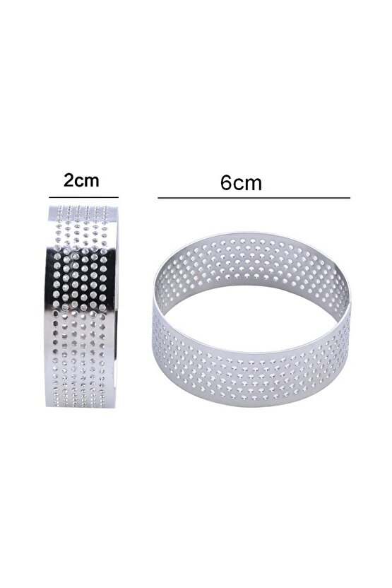 Narkalıp Yuvarlak Delikli Tart Kalıbı Küçük Boy Çap 6 Cm 6 Adet