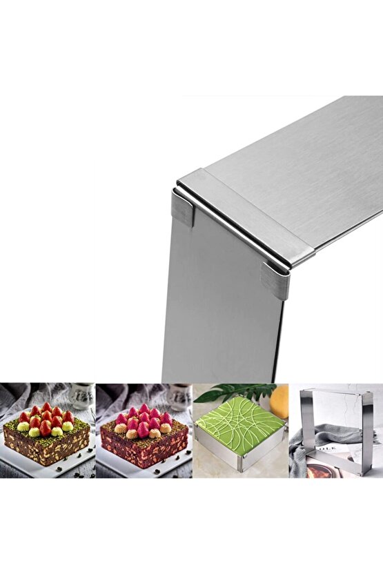 Kare Ayarlanabilir Pasta Kek Kalıbı 20x40x6cm