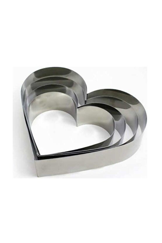 Kalp Çember Pasta Kek Kalıbı 4lü Set Derinlik 10cm