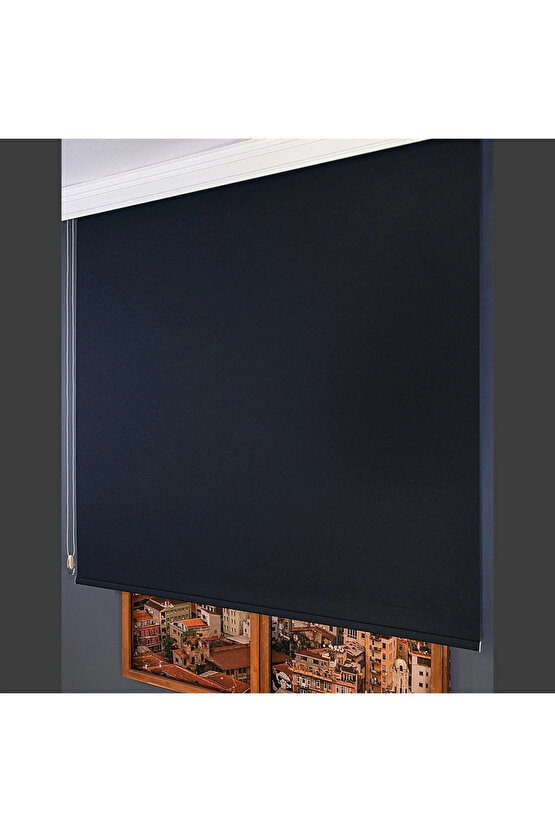 Güneşlik-stor Perde Siyah Renk Etek Dilimsiz 1.kalite