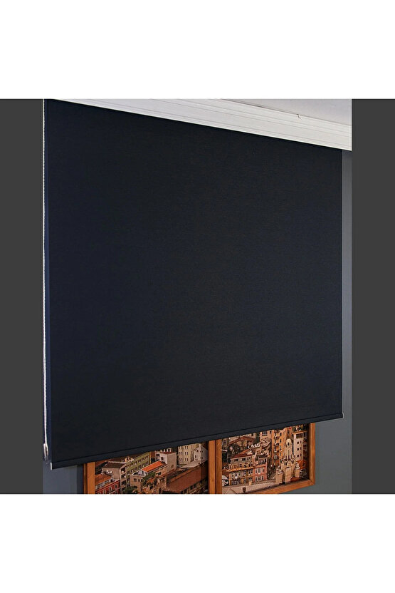 Güneşlik-stor Perde Siyah Renk Etek Dilimsiz 1.kalite